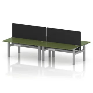 Air Back-to-Back Height Adjustable Bench Desk - 4 Person