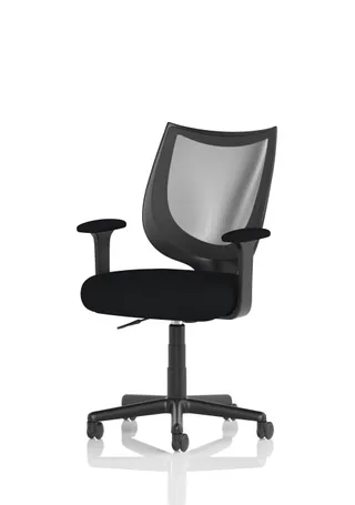Camden Medium Back Black Mesh Task Operator Office Chair With Arms