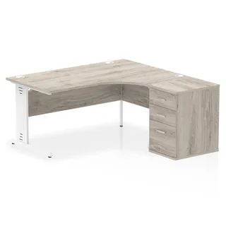 Impulse Cable Managed Crescent Desk Workstation