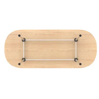 Impulse Boardroom Table With Silver Leg Frame