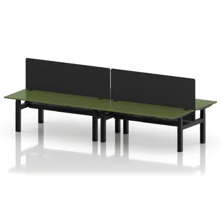 Air Back-to-Back Height Adjustable Bench Desk - 4 Person