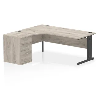 Impulse Cable Managed Crescent Desk Workstation