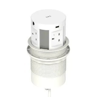 Volta Round Pop Up Power Unit 4x Socket Module with Wireless Charger