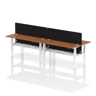 Air Back-to-Back Slimline Height Adjustable Bench Desk - 4 Person