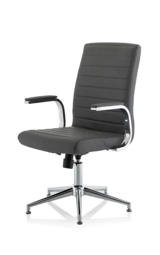 Ezra Medium Back Leather Executive Office Chair with Arms