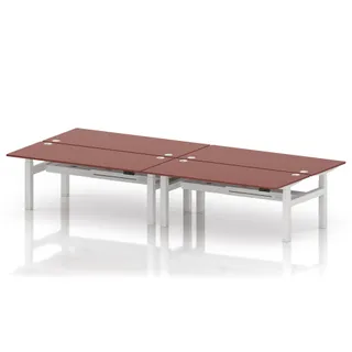 Air Back-to-Back Height Adjustable Bench Desk - 4 Person