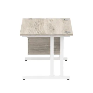 Impulse Cantilever Straight Desk With Single Fixed Pedestal