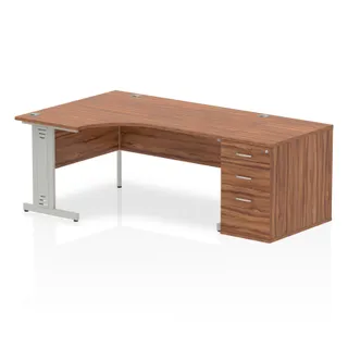 Impulse Cable Managed Crescent Desk Workstation