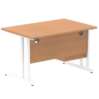 Impulse Cantilever Straight Desk With Single Fixed Pedestal