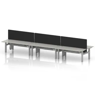 Air Back-to-Back Height Adjustable Bench Desk - 6 Person