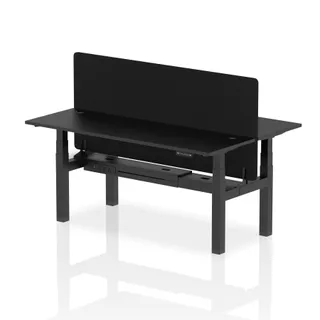 Air Back-to-Back Slimline Height Adjustable Bench Desk - 2 Person