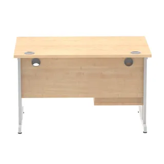 Impulse Cantilever Straight Desk With Single Fixed Pedestal