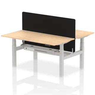 Air Back-to-Back Height Adjustable Bench Desk - 2 Person