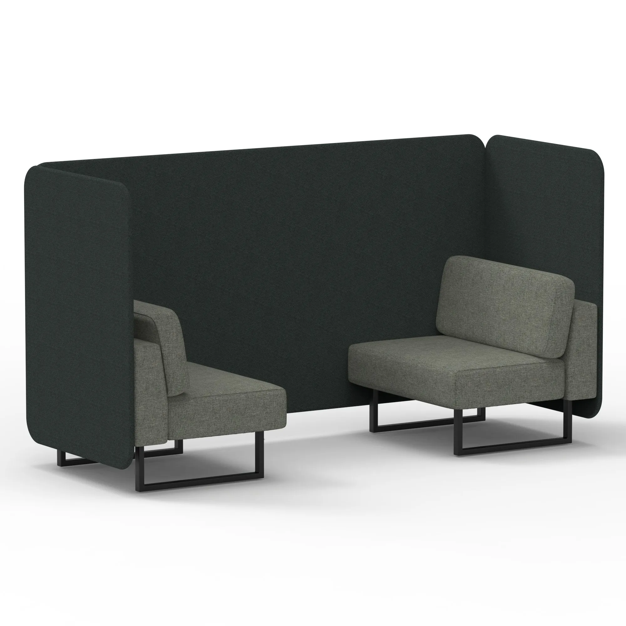 Rivet - Charcoal Panels And Vitreous Sofa