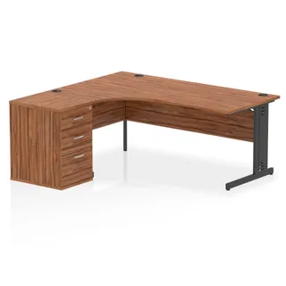 Impulse Cable Managed Crescent Desk Workstation