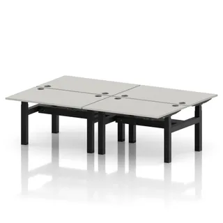 Air Back-to-Back Height Adjustable Bench Desk - 4 Person