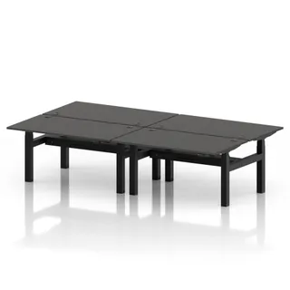 Air Back-to-Back Height Adjustable Bench Desk - 4 Person