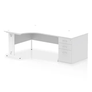 Impulse Cable Managed Crescent Desk Workstation