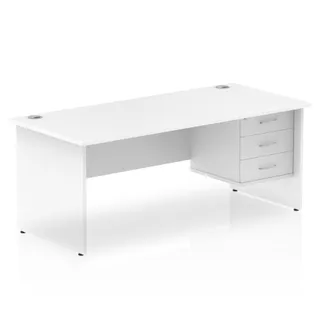 Impulse Panel End Straight Desk With Single Fixed Pedestal