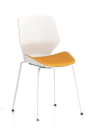 EE - Florence White Frame Fabric Seat Visitor Chair