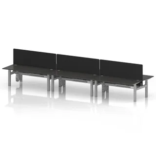 Air Back-to-Back Height Adjustable Bench Desk - 6 Person