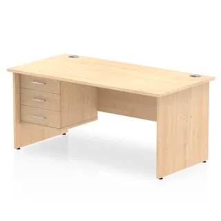 OE - Impulse Panel End Straight Desk With Single Fixed Pedestal