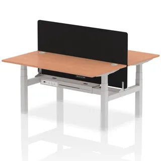 Air Back-to-Back Height Adjustable Bench Desk - 2 Person