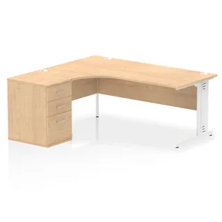 Impulse Cable Managed Crescent Desk Workstation