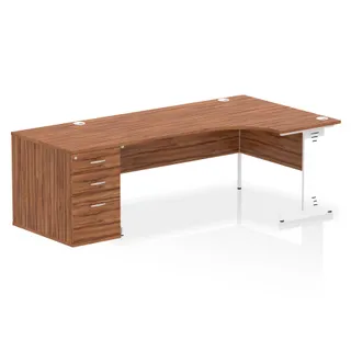 Impulse Cable Managed Crescent Desk Workstation