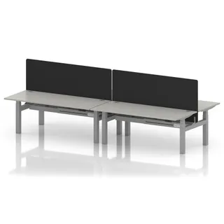Air Back-to-Back Height Adjustable Bench Desk - 4 Person