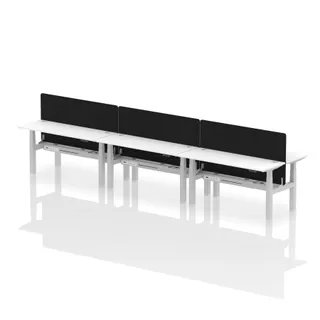 Air Back-to-Back Slimline Height Adjustable Bench Desk - 6 Person