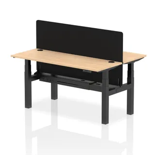 Air Back-to-Back Slimline Height Adjustable Bench Desk - 2 Person