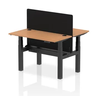 Air Back-to-Back Slimline Height Adjustable Bench Desk - 2 Person
