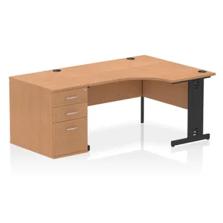 Impulse Cable Managed Crescent Desk Workstation