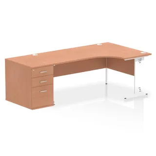Impulse Cable Managed Crescent Desk Workstation