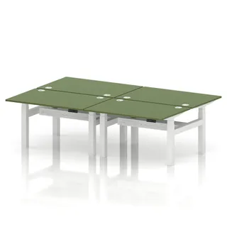 Air Back-to-Back Height Adjustable Bench Desk - 4 Person
