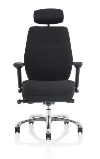 Domino High Back Black Ergonomic Posture Chair with Arms and Headrest
