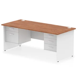 Impulse Panel End Straight Desk With Two Fixed Pedestal