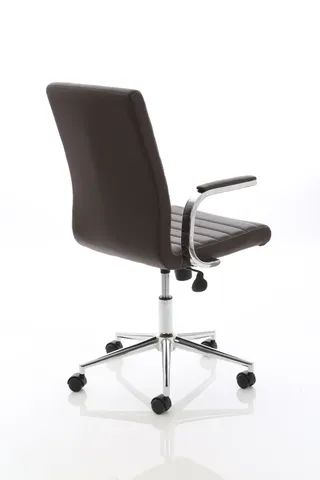 Ezra Medium Back Leather Executive Office Chair with Arms