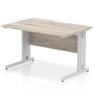 Impulse Scalloped Edge Straight Desk Cable Managed Leg