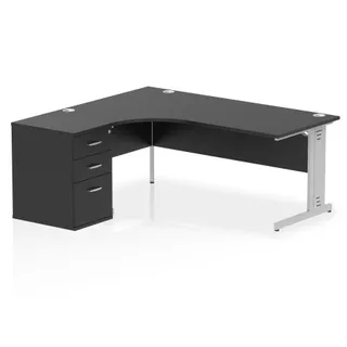 Impulse Cable Managed Crescent Desk Workstation