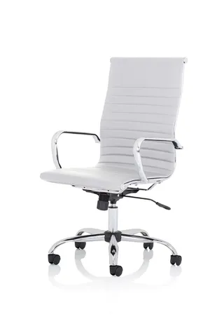 Nola Black Leather Executive Office Chair with Arms