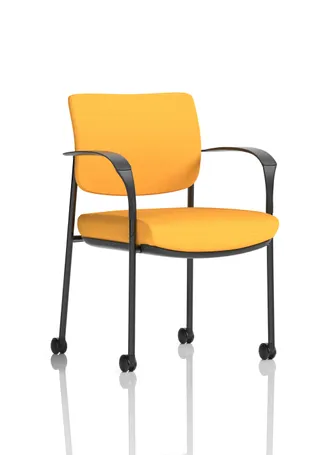 Brunswick Deluxe Medium Back Visitor Office Chair with Arms with Castors