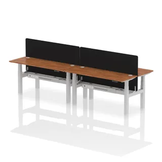 Air Back-to-Back Slimline Height Adjustable Bench Desk - 4 Person