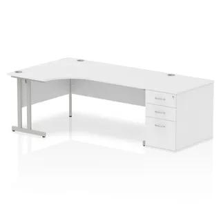 Impulse Cantilever Crescent Desk Workstation