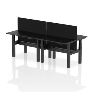Air Back-to-Back Slimline Height Adjustable Bench Desk - 4 Person