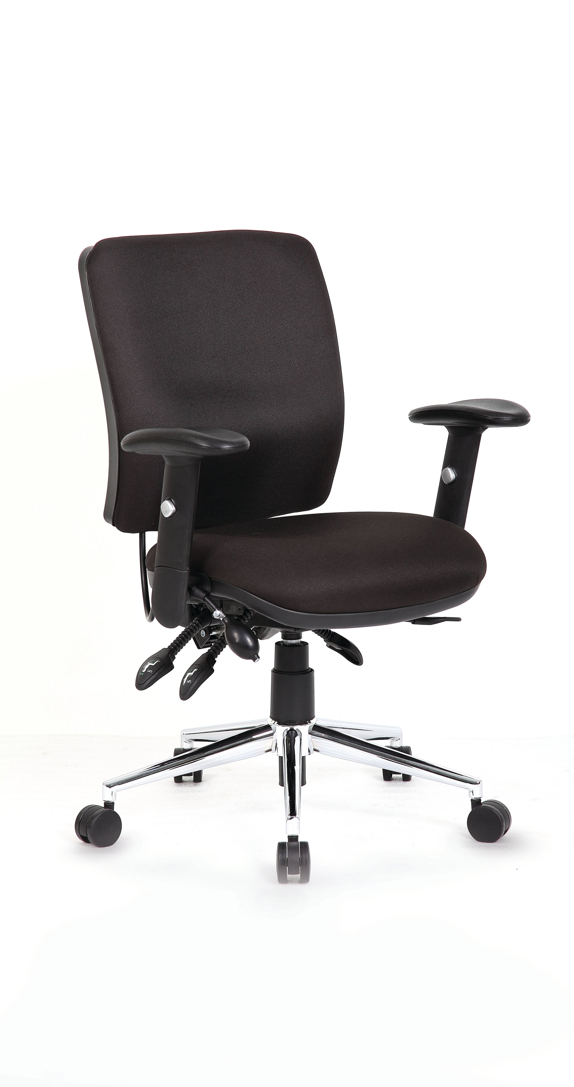 Impulse Cantilever Straight Desk With Mobile Pedestal and Chiro Medium Back Operator Chair