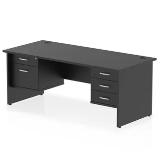 Impulse Panel End Straight Desk With Two Fixed Pedestal