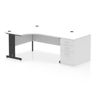 Impulse Cable Managed Crescent Desk Workstation