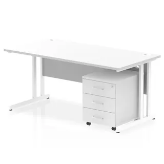 EE - Impulse Cantilever Straight Desk With Mobile Pedestal
